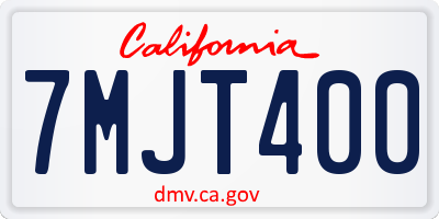 CA license plate 7MJT400