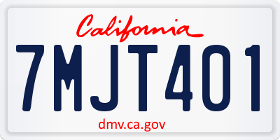 CA license plate 7MJT401