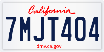 CA license plate 7MJT404