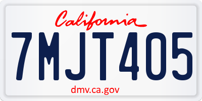 CA license plate 7MJT405