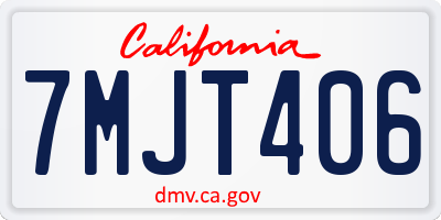 CA license plate 7MJT406