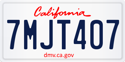 CA license plate 7MJT407