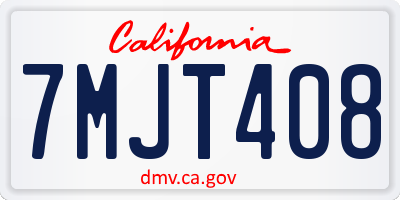 CA license plate 7MJT408