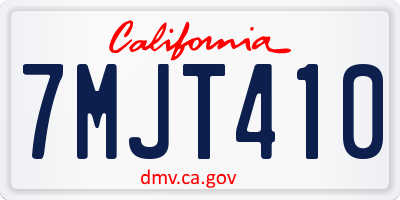 CA license plate 7MJT410