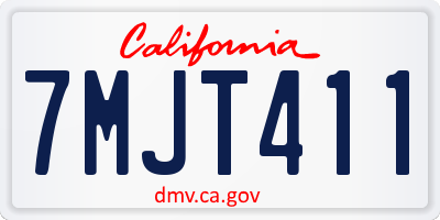 CA license plate 7MJT411