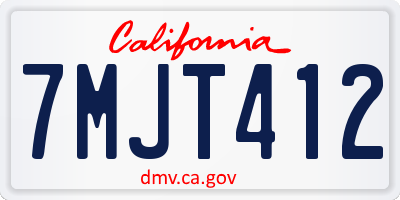 CA license plate 7MJT412