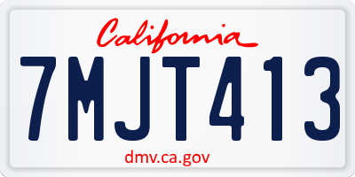 CA license plate 7MJT413