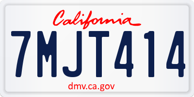 CA license plate 7MJT414