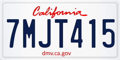 CA license plate 7MJT415