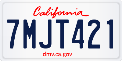 CA license plate 7MJT421