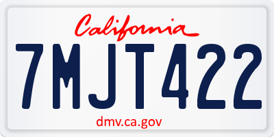 CA license plate 7MJT422