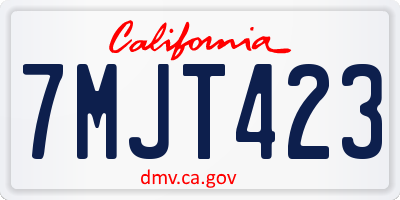 CA license plate 7MJT423