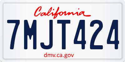 CA license plate 7MJT424