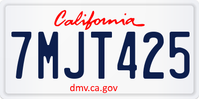 CA license plate 7MJT425