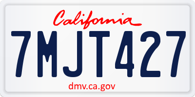 CA license plate 7MJT427