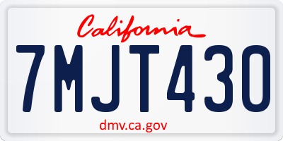 CA license plate 7MJT430