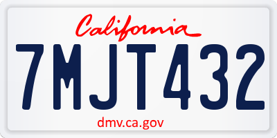 CA license plate 7MJT432