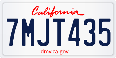 CA license plate 7MJT435