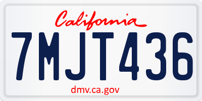 CA license plate 7MJT436