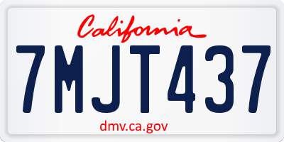 CA license plate 7MJT437
