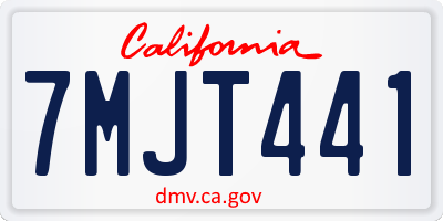 CA license plate 7MJT441