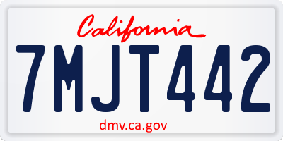 CA license plate 7MJT442