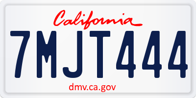 CA license plate 7MJT444