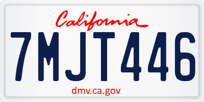 CA license plate 7MJT446