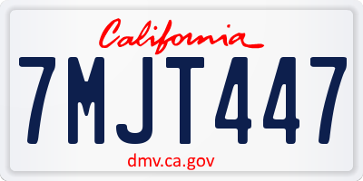 CA license plate 7MJT447
