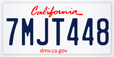 CA license plate 7MJT448