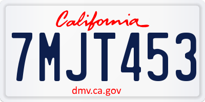CA license plate 7MJT453