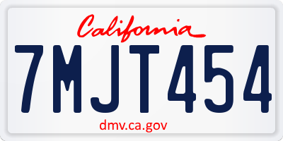 CA license plate 7MJT454