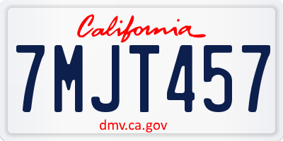 CA license plate 7MJT457