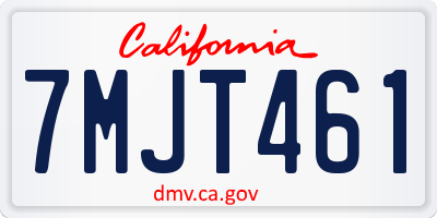 CA license plate 7MJT461