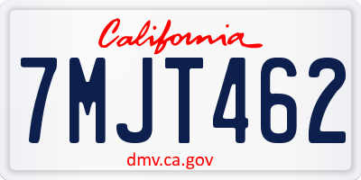 CA license plate 7MJT462