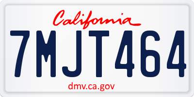 CA license plate 7MJT464