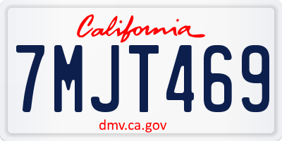 CA license plate 7MJT469