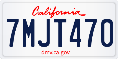 CA license plate 7MJT470