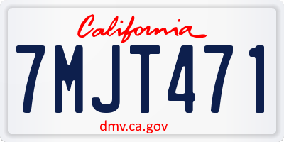 CA license plate 7MJT471