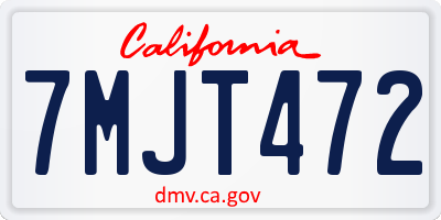CA license plate 7MJT472