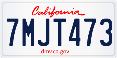 CA license plate 7MJT473