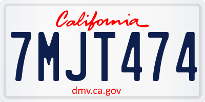 CA license plate 7MJT474