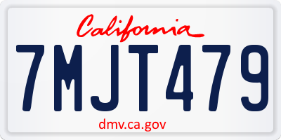 CA license plate 7MJT479