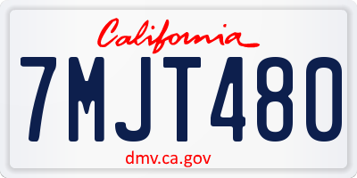 CA license plate 7MJT480