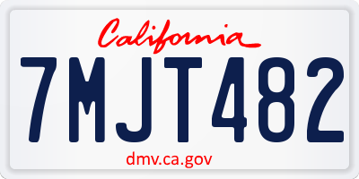 CA license plate 7MJT482