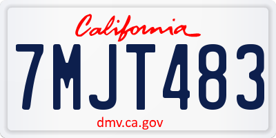CA license plate 7MJT483