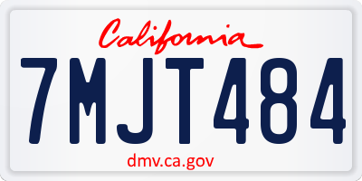 CA license plate 7MJT484