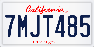 CA license plate 7MJT485