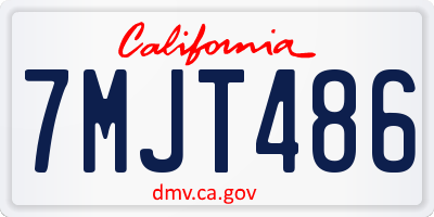 CA license plate 7MJT486