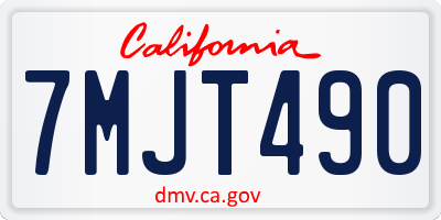 CA license plate 7MJT490